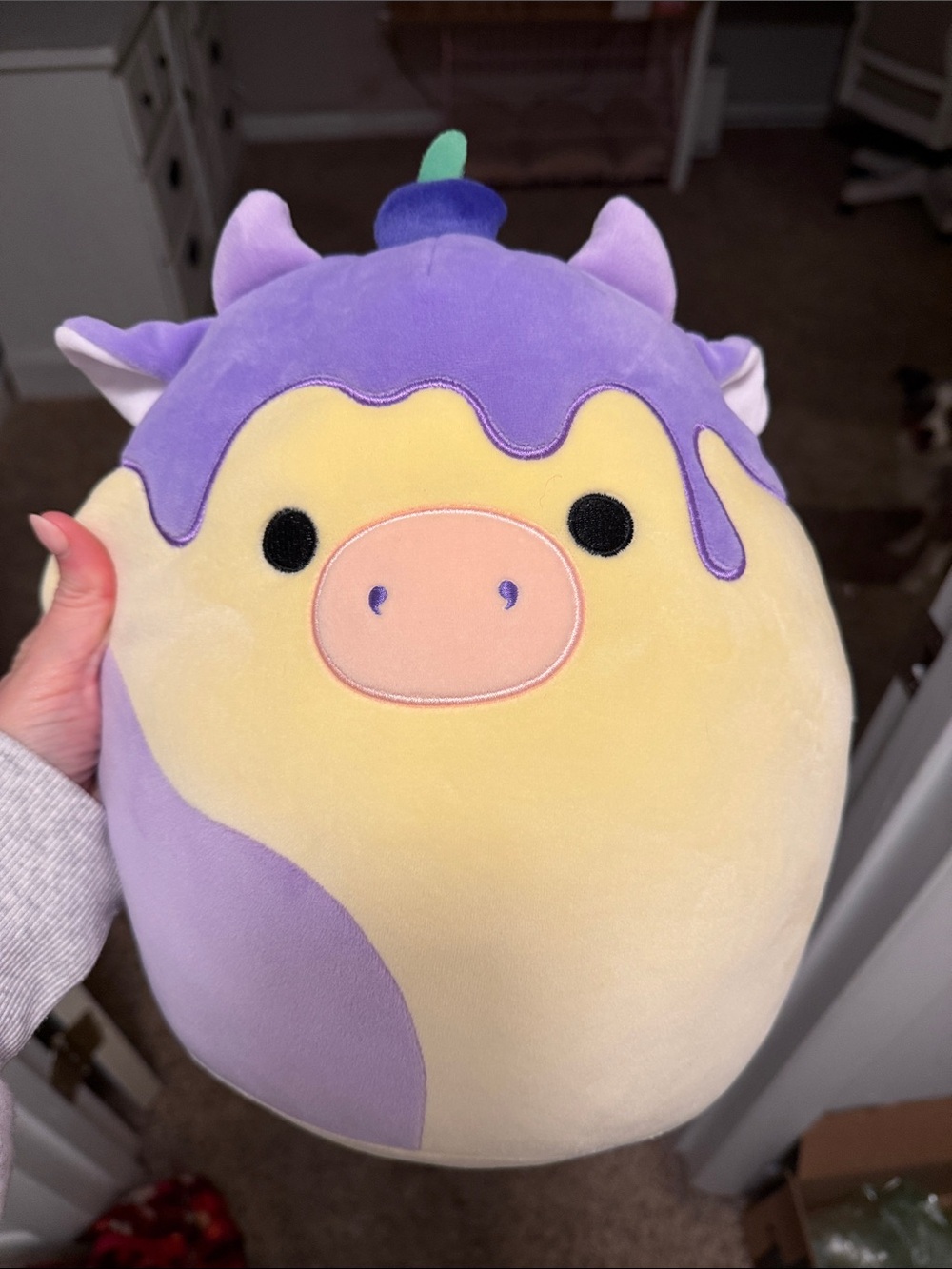 Squishmallows Purple & Cream Benito Cow Plush